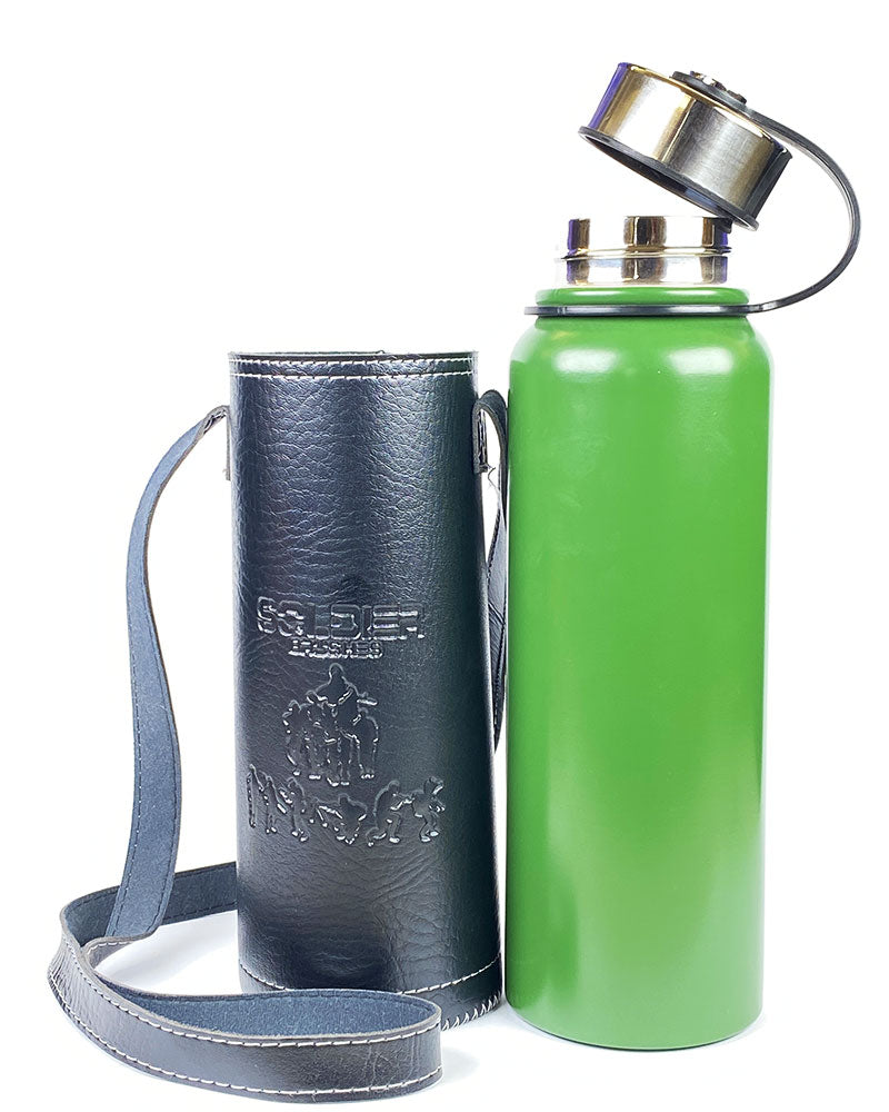 Insulated Leather Cover Water Bottles
