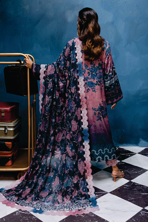 Nureh Embroidered Unstitched Printed Slub Linen Suit - Winter