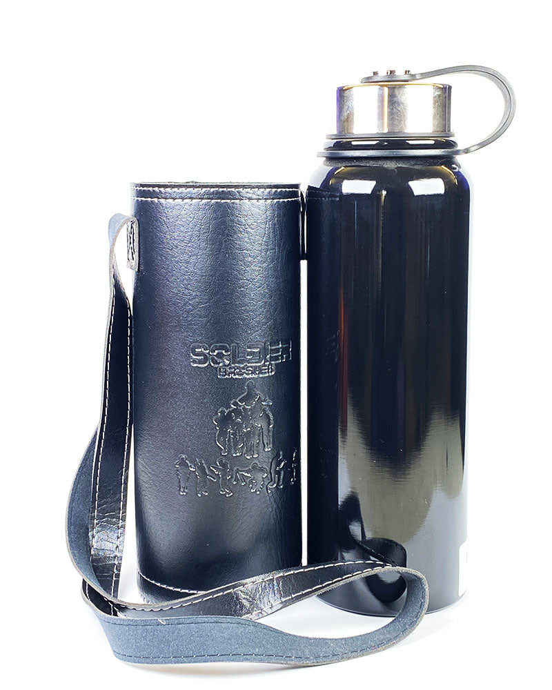 Insulated Leather Cover Water Bottles