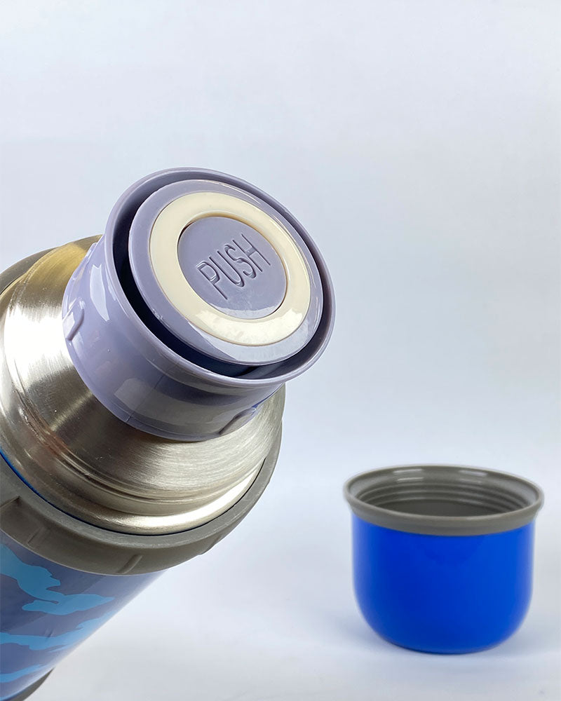 Military Blue Thermos Bottle