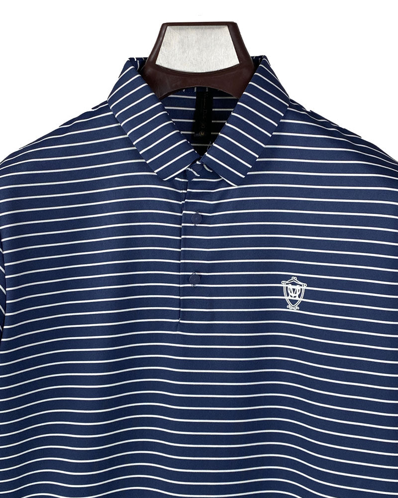 Men’s Navy Blue Striped Polo Shirt – Classic Casual Wear with a Modern Touch