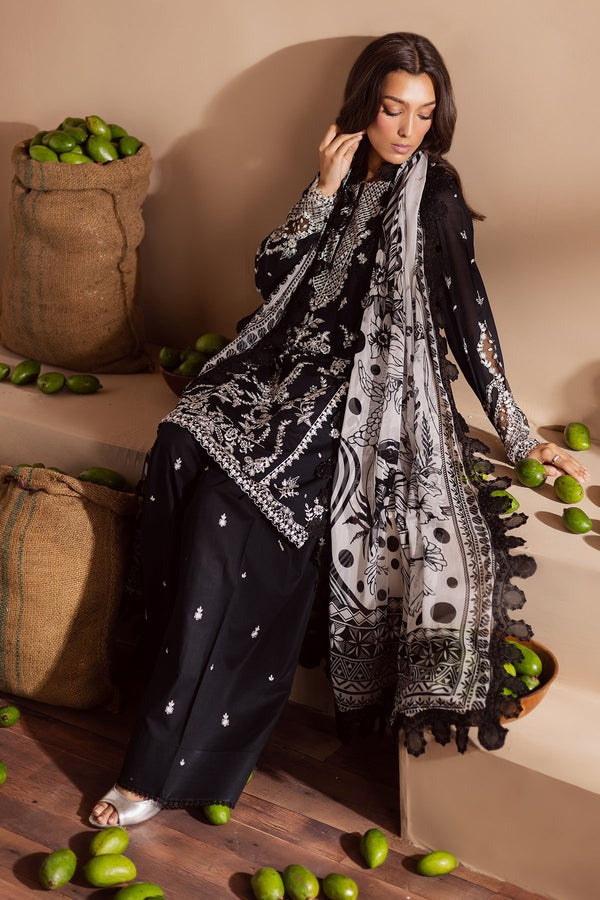 Nureh Embroidered Laser Cut Lawn with Printed Chiffon Dupatta NE- 165