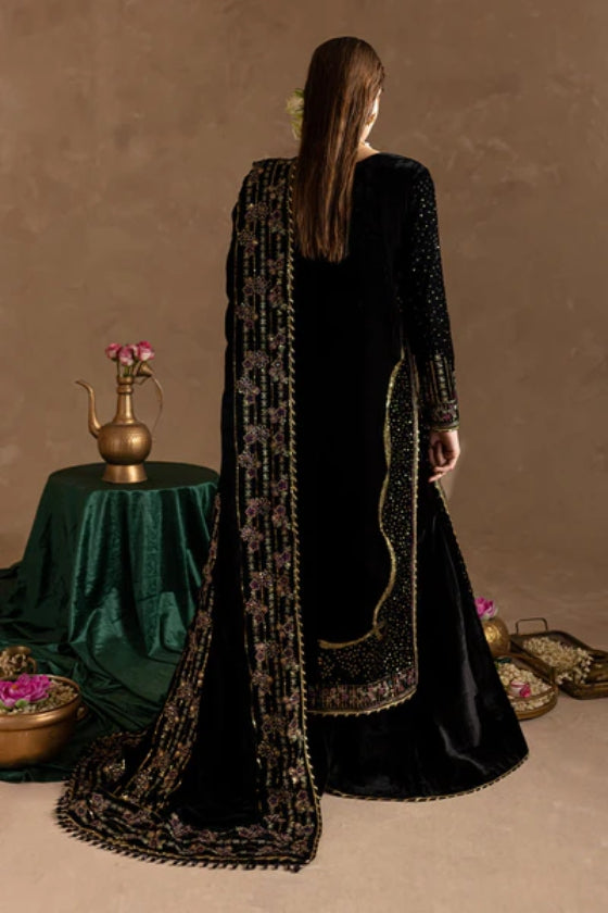Marjjan Velvet Embroidered 3 Piece Suit - Winter