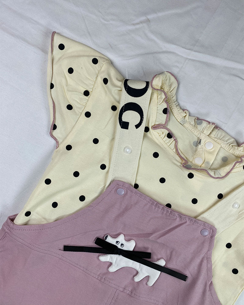 Polka Pup Dungaree Set