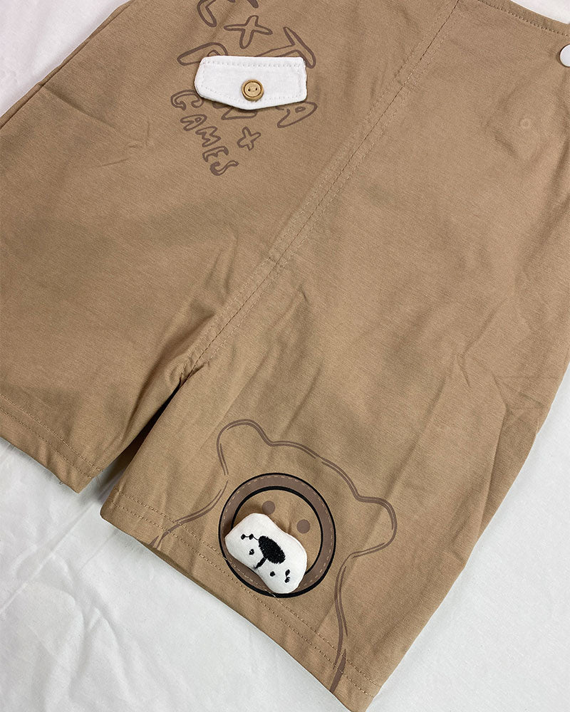 Teddy Explorer Dungaree Set