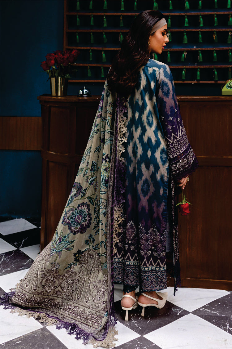 Nureh Embroidered Unstitched Printed Slub Linen Suit - Winter