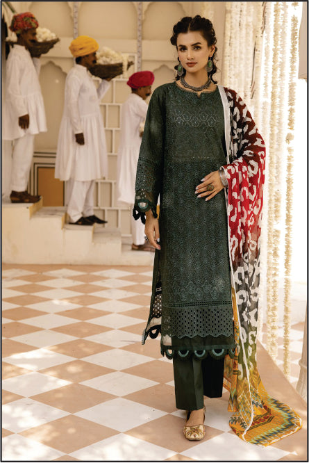 LADIES EMBROIDERED LAWN CHUNRI SUIT BY MAHEES