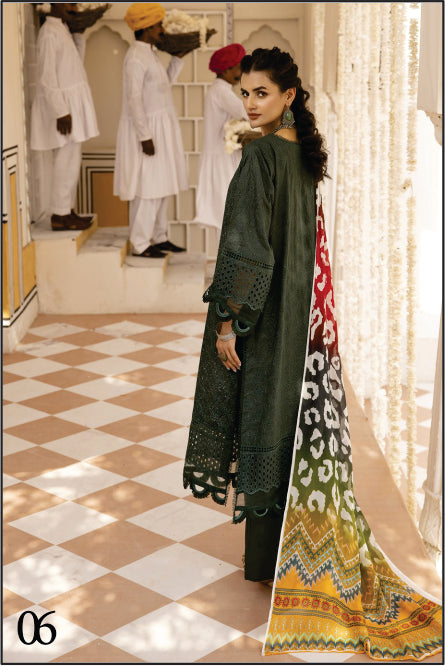 LADIES EMBROIDERED LAWN CHUNRI SUIT BY MAHEES