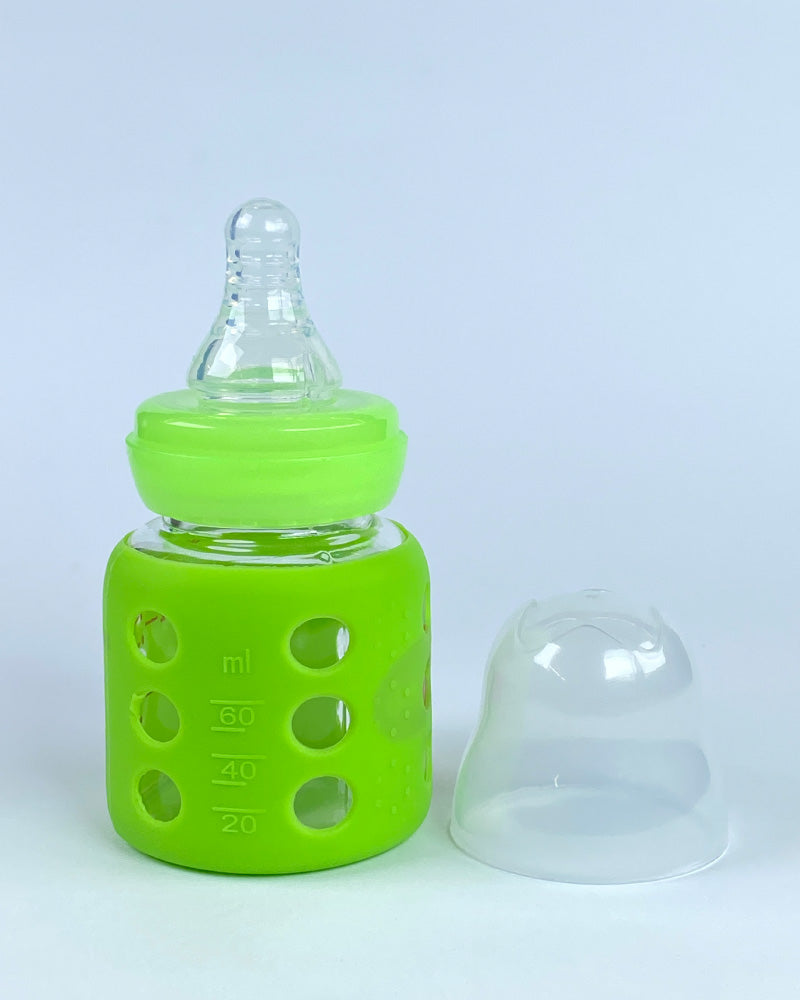Green Baby Feeder Bottle with Silicone Grip