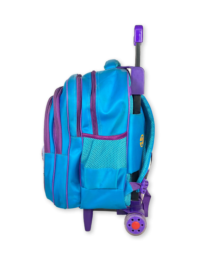 3D Butterfly Print Girls Rolling Backpack Trolley Bags