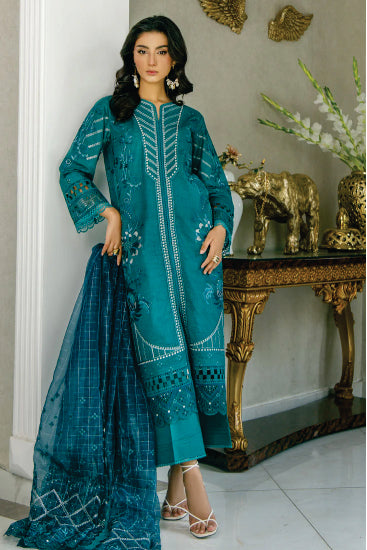 Ladies Unstitched Embroibered Lawn Suit Misal By Marjjan