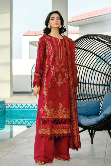 Ladies Unstitched Embroibered Lawn Suit Misal By Marjjan