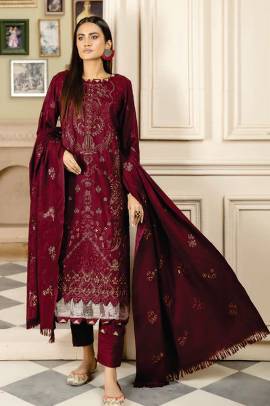 WOOL EMBROIDERED Collection by Marjjan MRW-473(MEHROON)