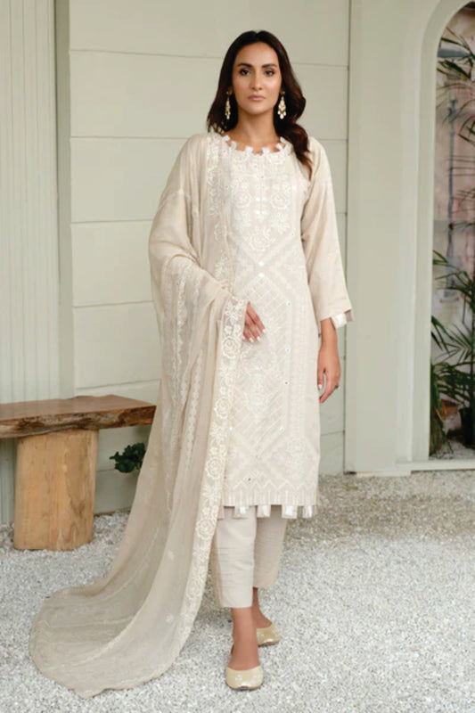 Karandi Embroidered Collection by Marjjan SKC-101(OFF WHITE)