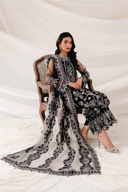 Ladies EMBROIDERED Fancy Suit Black Swan by Farasha