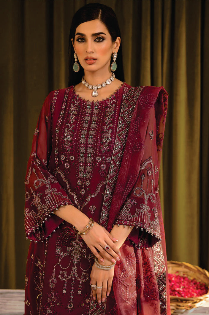 Ladies EMBROIDERED Chiffon Suit Famya By Alizeh