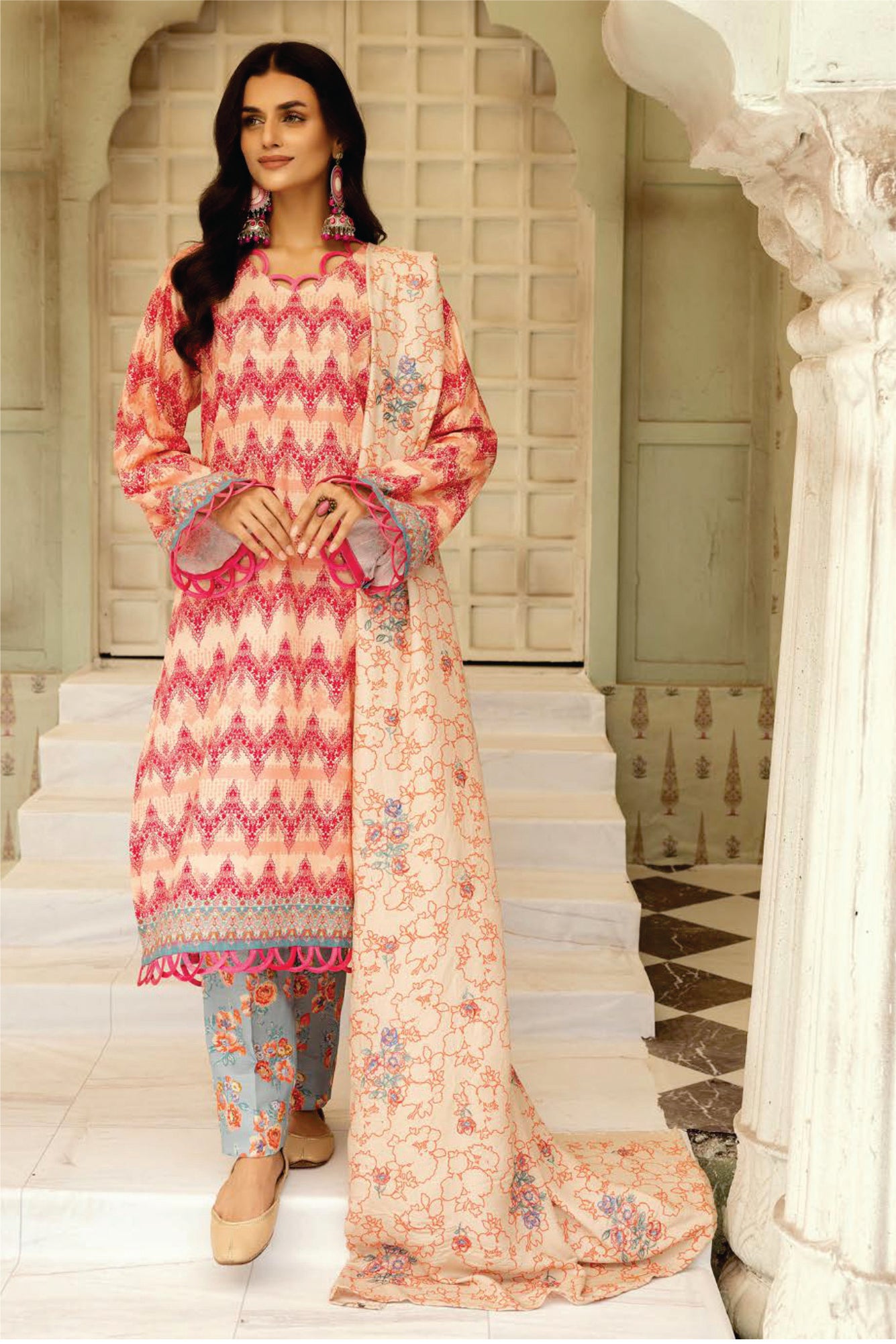 Ladies Unstitched khadar Mahees Printed Khaddar Suit