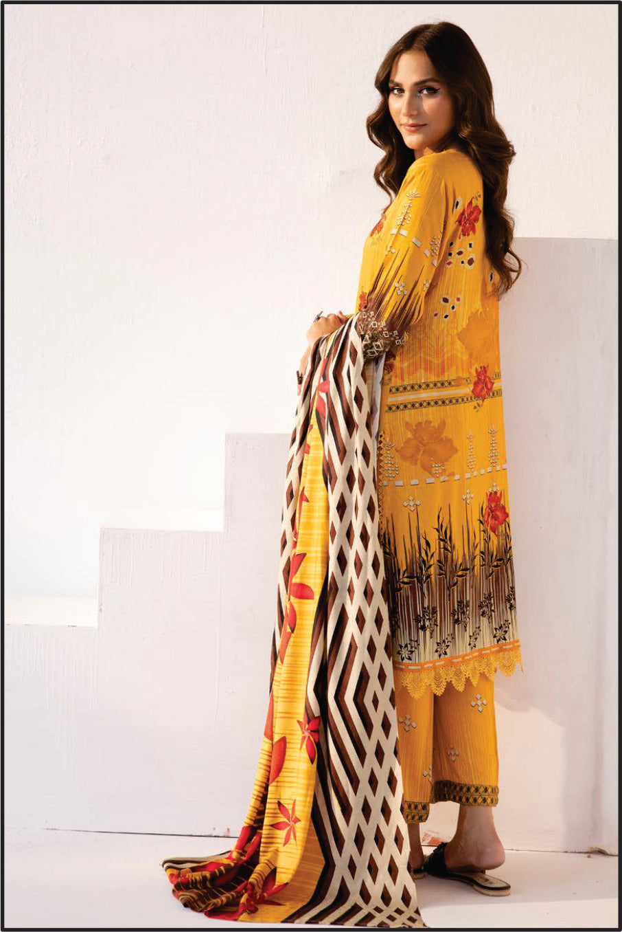 Ladies EMBROIDERED Printed Suit by Rung Brung