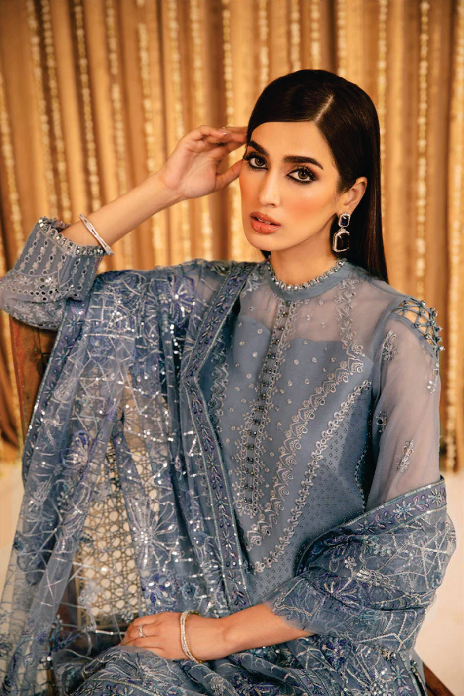 Ladies EMBROIDERED Fancy Suit Aabgeena by Alizeh