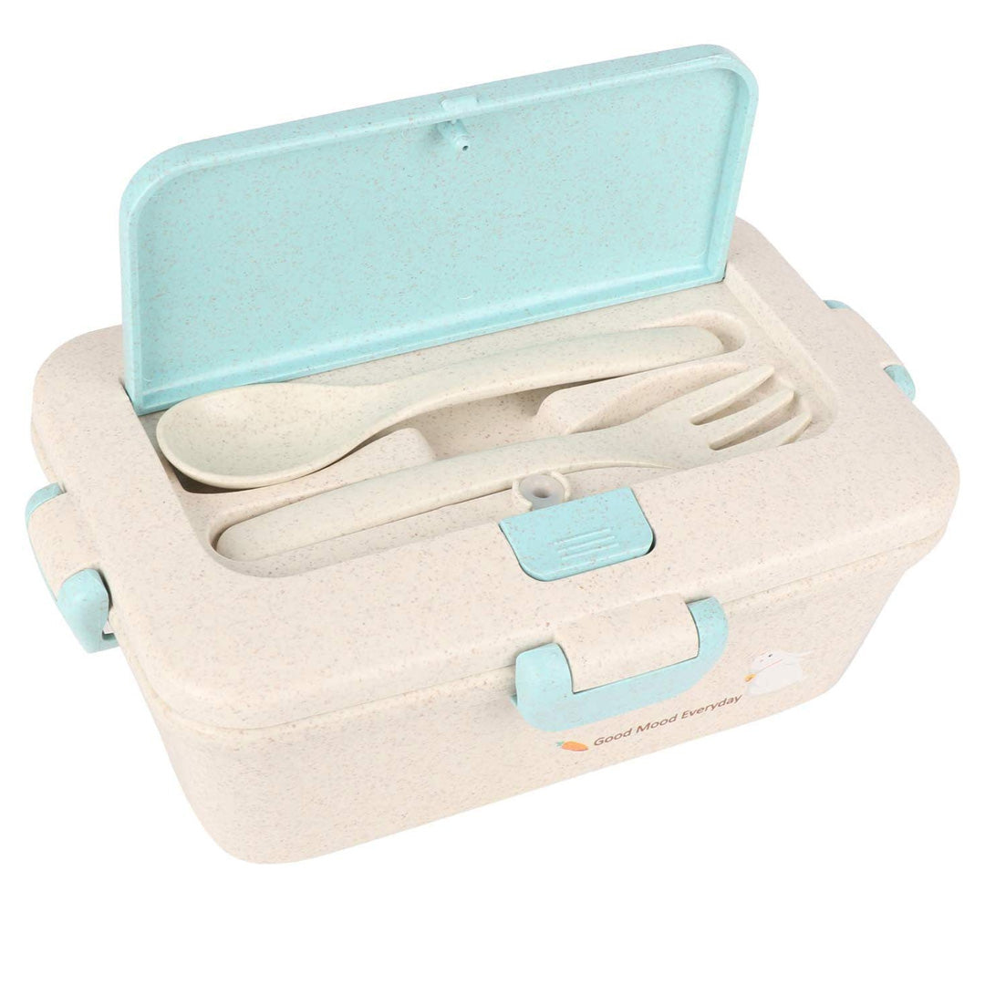 Eco-Friendly Wheat Straw Tiffin Box with Integrated Cutlery