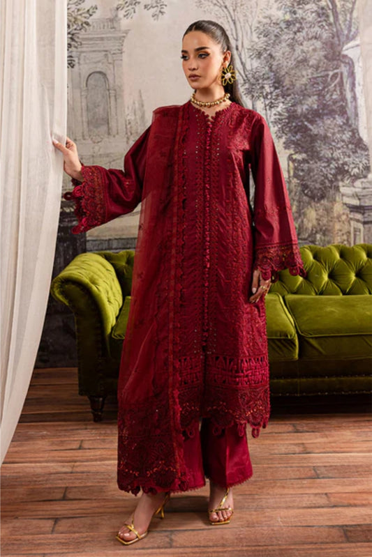 Ladies Unstitched Embroidered Karandi Suit by Marjjan - Winter