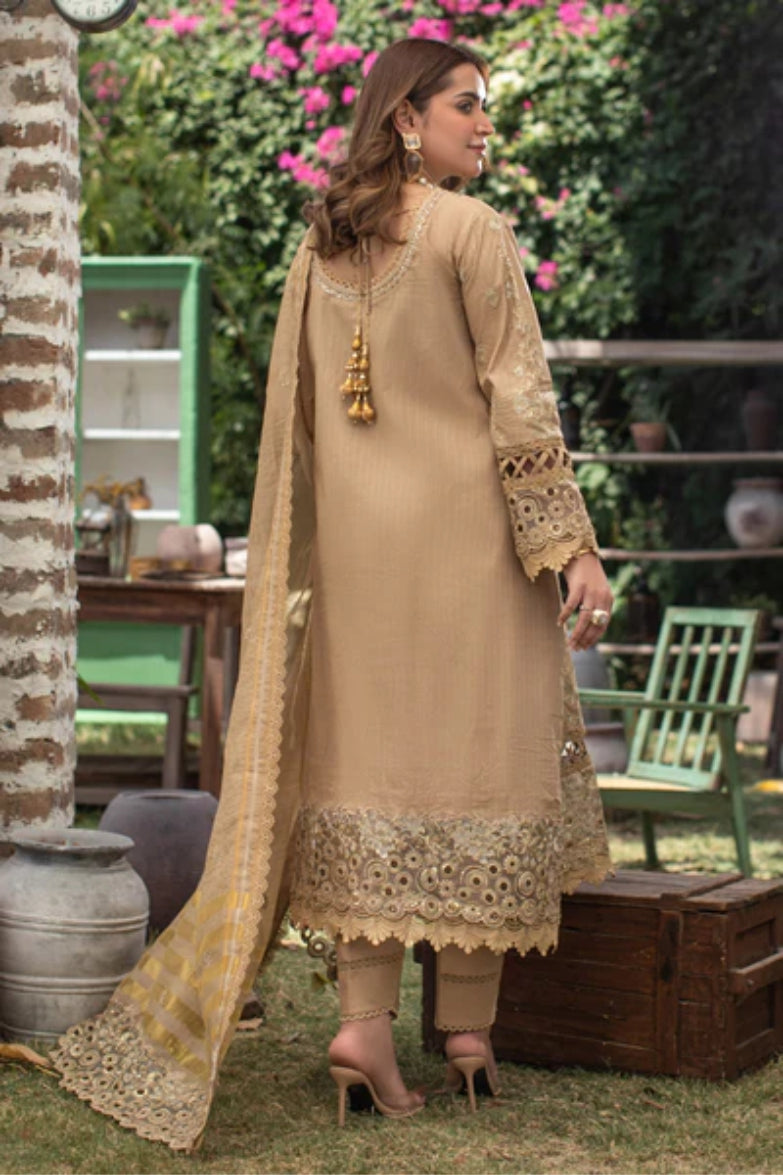 Ladies Unstitched Embroidered Lawn Suit by Marjjan