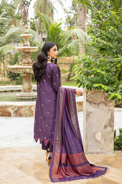 Dr.Haris Embroidered Doriya 3 piece suit With Fancy Shawl - Winter