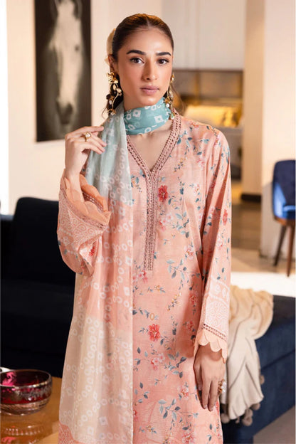 Ladies Printed And Embroidered Lawn Suit By Nureh