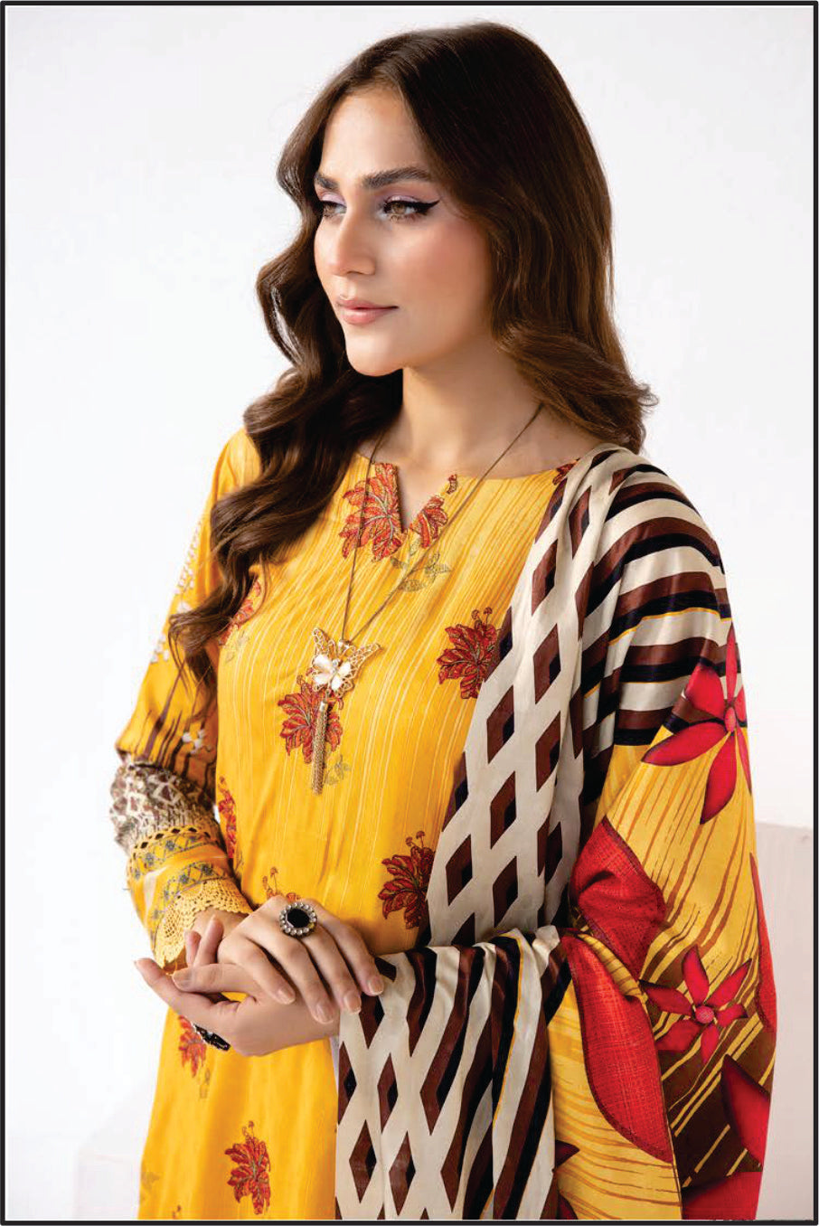 Ladies EMBROIDERED Printed Suit by Rung Brung