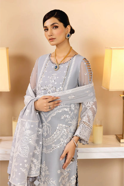 Ladies EMBROIDERED chiffon Suit DHAAGY by Alizeh