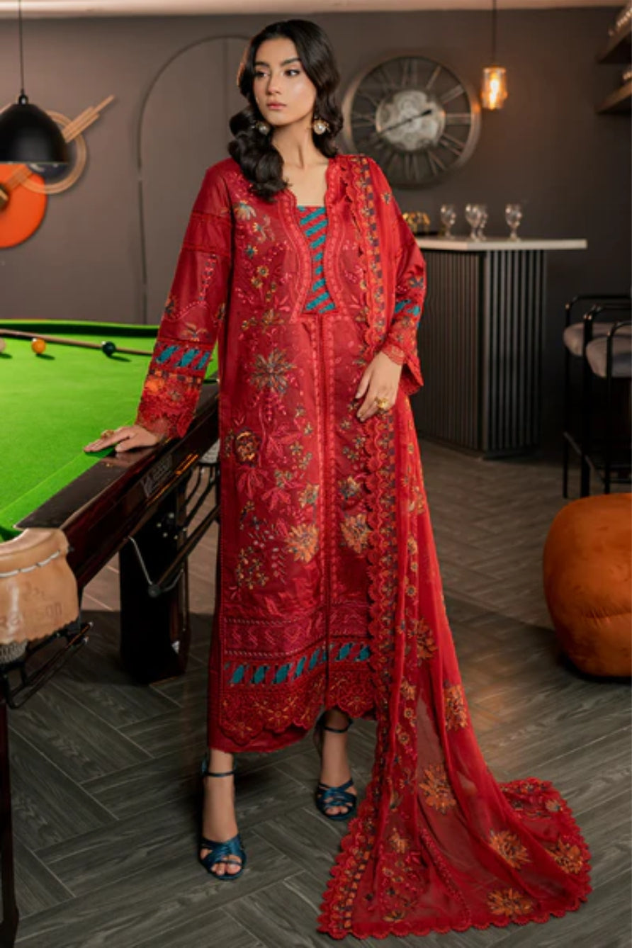 Ladies Unstitched Embroidered Lawn Suit by Marjjan