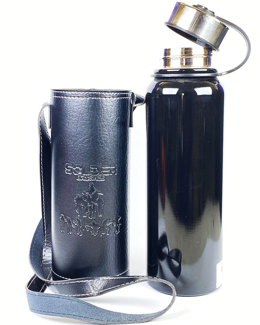 Insulated Leather Cover Water Bottles