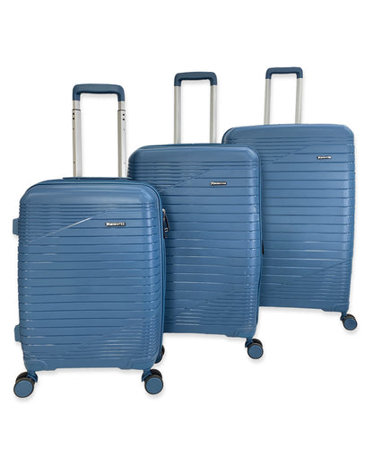 Premium Blue Hardshell Luggage Set Lightweight Trolley Bags with Spinner Wheels