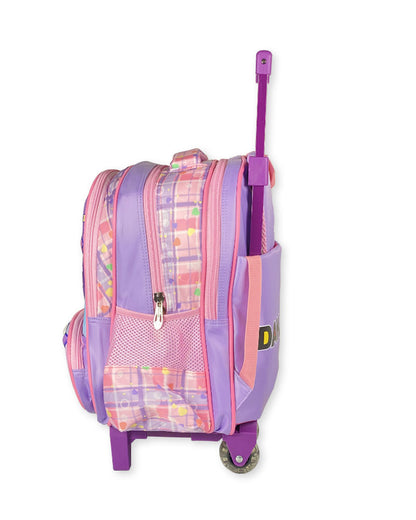 Cute Purple Kids Trolley Backpack