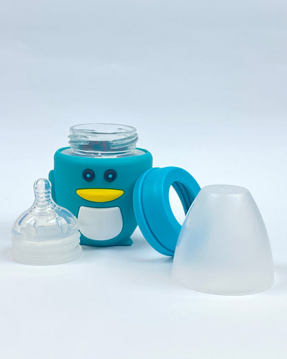 Baby Glass Feeder With Beautiful Silicone Cover - 120ml