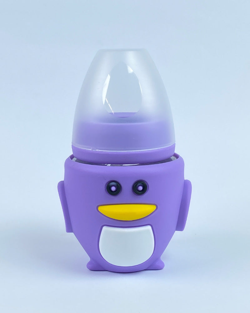 Baby Glass Feeder With Beautiful Silicone Cover - 120ml