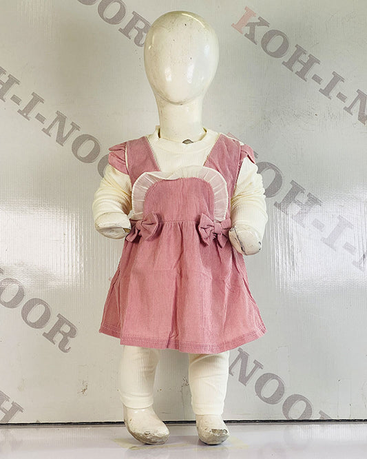 Rosy Ruffle Corduroy Dress Set