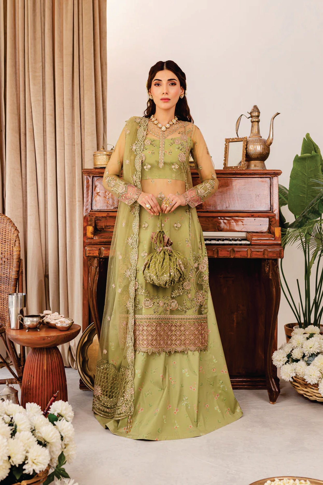 Ladies Fancy Embroidered Dress Alaya by Farasha