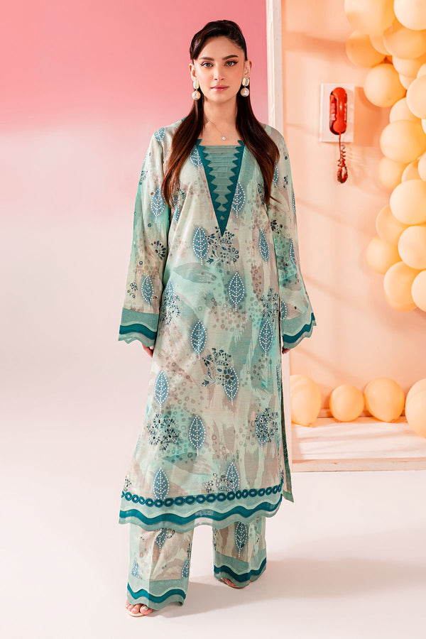 Ladies Printed Embroided Lawnn Suit by Nureh