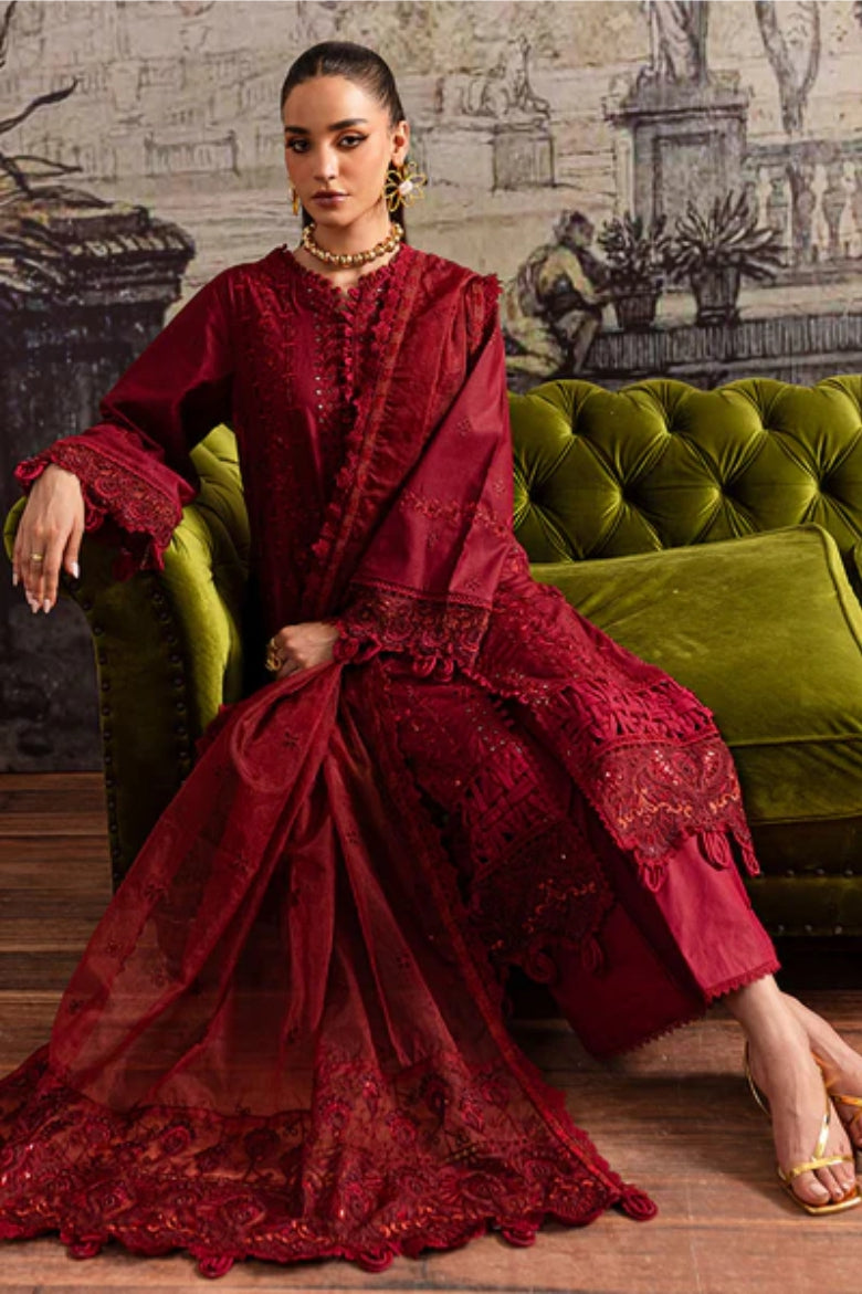 Ladies Unstitched Embroidered Karandi Suit by Marjjan - Winter