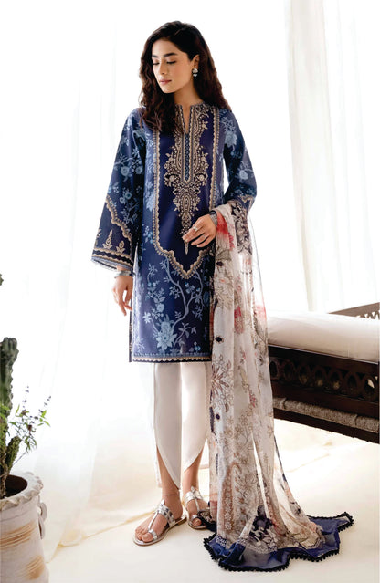 Ladies Unstitched Printed Lawn Suit Seran Lawn Collection