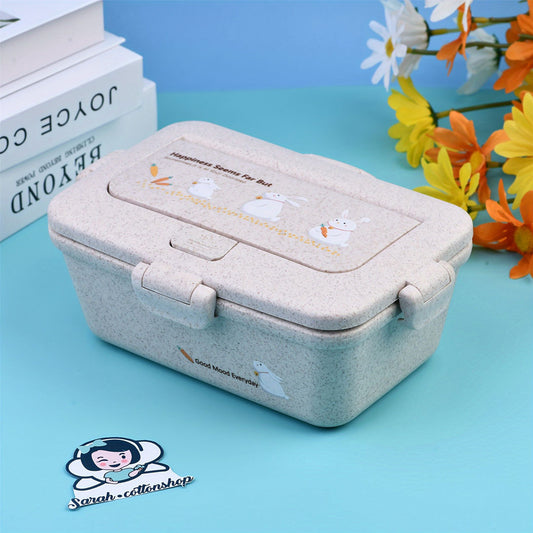 Eco-Friendly Wheat Straw Tiffin Box with Integrated Cutlery