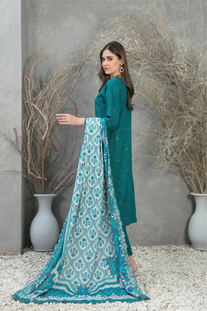 Tawakkal Dimah Embroidered Zari Khaddar Suit - winter 2024