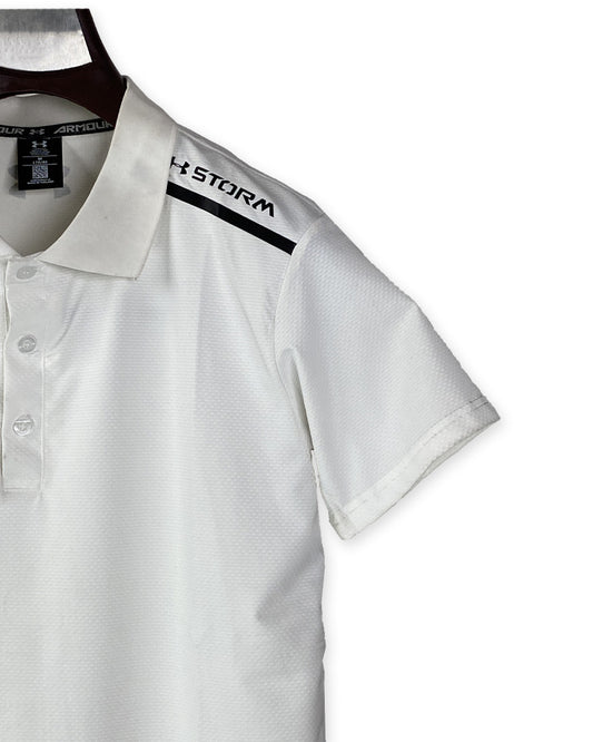 Under Armour Men's White Dri Fit Collar T-Shirt
