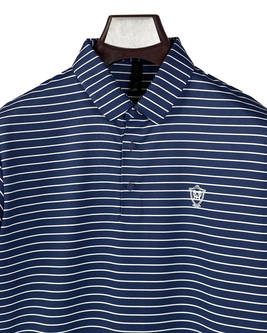 Men’s Navy Blue Striped Polo Shirt – Classic Casual Wear with a Modern Touch
