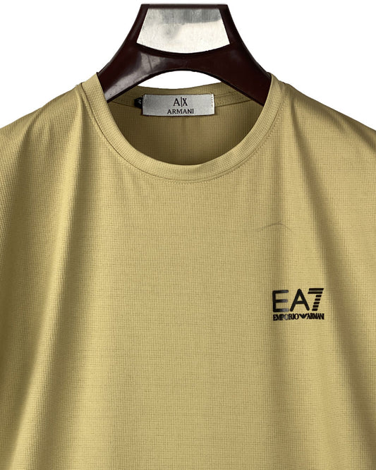 Men's Premium Skin Color Round Neck T-Shirt – EA7 Style Casual Wear