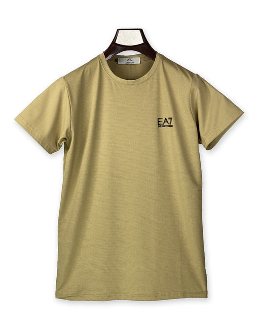 Men's Premium Skin Color Round Neck T-Shirt – EA7 Style Casual Wear