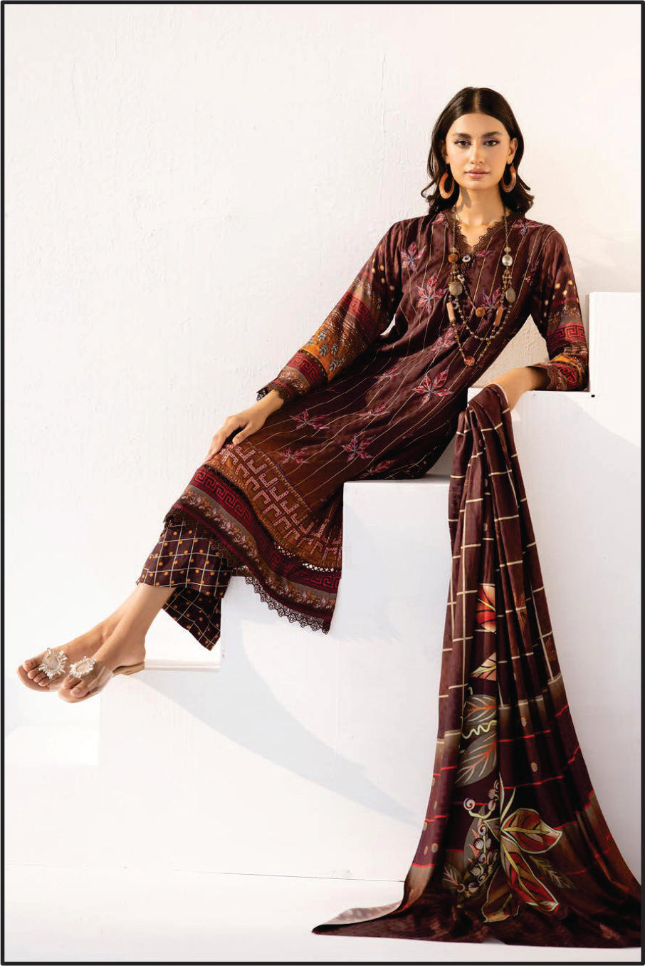 Ladies EMBROIDERED Printed Suit by Rang Barang