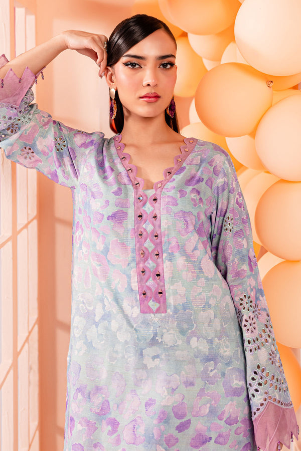 Ladies Printed Embroided Chickenkari Lawn by Nureh