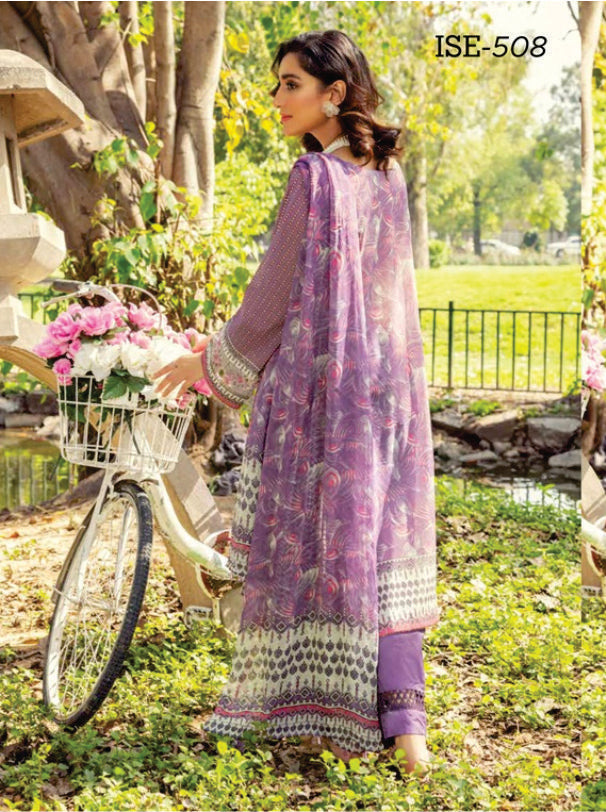 Ladies Unstitched Embroibered Suit Iram by Shaista Embroided Lawn Collection